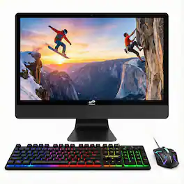 STGSivir - All in One Desktop PC, 23.6" FHD Display, i5 up to 3.7GHz, 16G RAM, 512GB SSD, WiFi&BT, Keyboard&Mouse, Win11H - Black