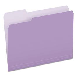 Tops Business Forms - Colored File Folders, 1/3-Cut Tabs: Assorted, Letter Size, Lavender/Light Lavender, 100/Box