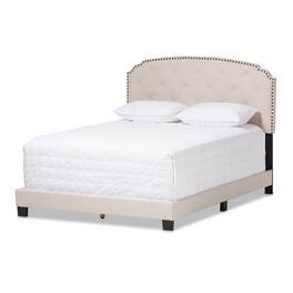 Baxton Studio - Lexi Modern and Contemporary Fabric Upholstered Bed - Light Beige
