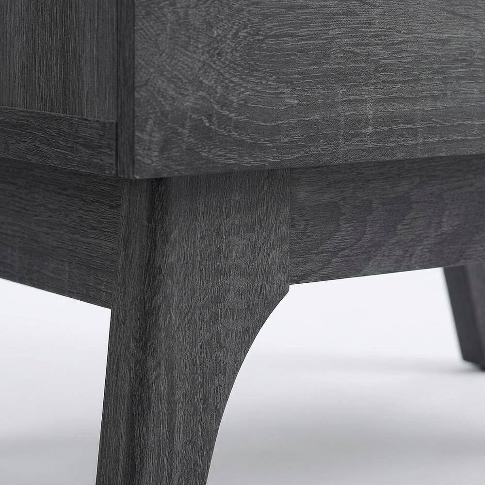 Alt View 1. FurniFact - Nightstand in Gray Finish, Minimalist Design, Sturdy Base,, Versatile Storage - Gray.