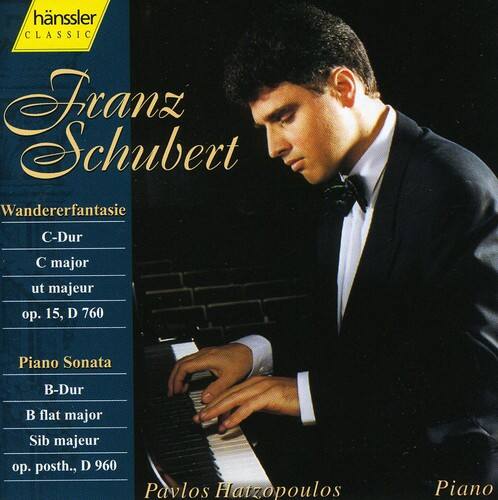 Franz Schubert

Wandererfantasie  
C-Dur  
C major  
ut majeur  
op. 15, D 760

Piano Sonata  
B-Dur  
B flat major  
Sib majeur  
op. posth., D 960

Pavlos Hatzopoulos  
Piano
