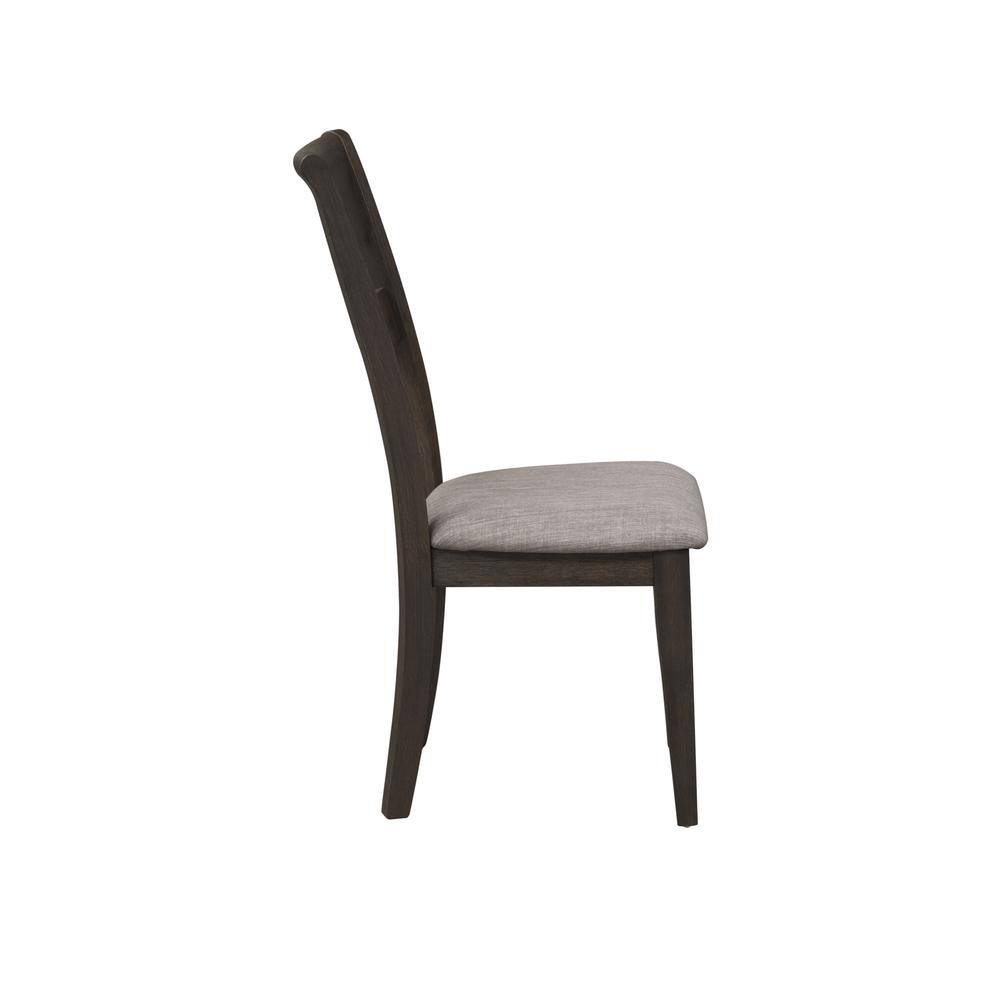 Left. Liberty Furniture Industries - Double Bridge Splat Back Side Chair (RTA) in Dark Chestnut - Brown.
