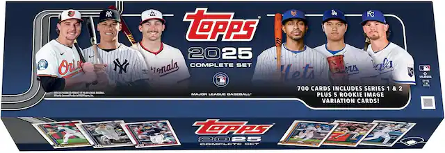 NY S Orio Y OFFICIALLY LICENSED PRODUCT OF MAJOR LEAGUE BASEBALL Officially Licensed Product of MLB Players, Inc.
LA KC Topps 2025
COMPLETE SET
700 CARDS INCLUDES SERIES 1 & 2 MAJOR LEAGUE BASEBALL PLUS 5 ROOKIE IMAGE VARIATION CARDS!
KC PLAYERS Topps 20 - 25 COMPLETE SET