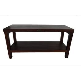 DecoTeak - DecoTeak® Eleganto® 36" Teak Wood Shower Bench with Shelf Finish - Woodland Brown