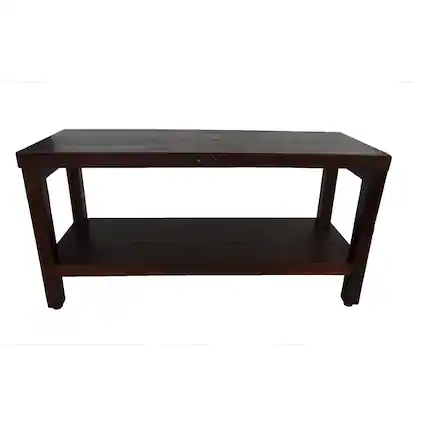 Front. DecoTeak - DecoTeak® Eleganto® 36" Teak Wood Shower Bench with Shelf in Woodland Brown Finish - Woodland Brown.