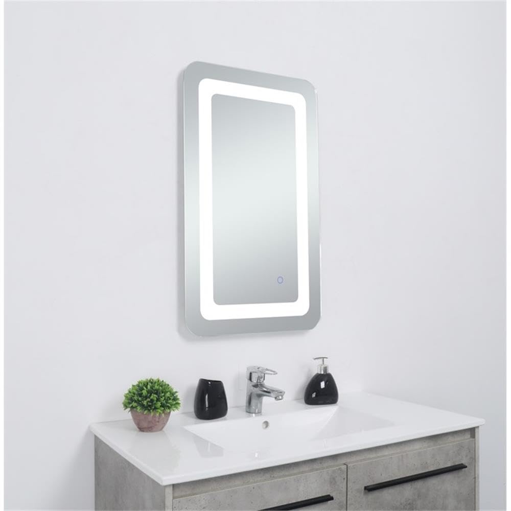 Alt View 3. Elegant Decor - Genesis 27in x 30in soft edge LED mirror - Glossy White.