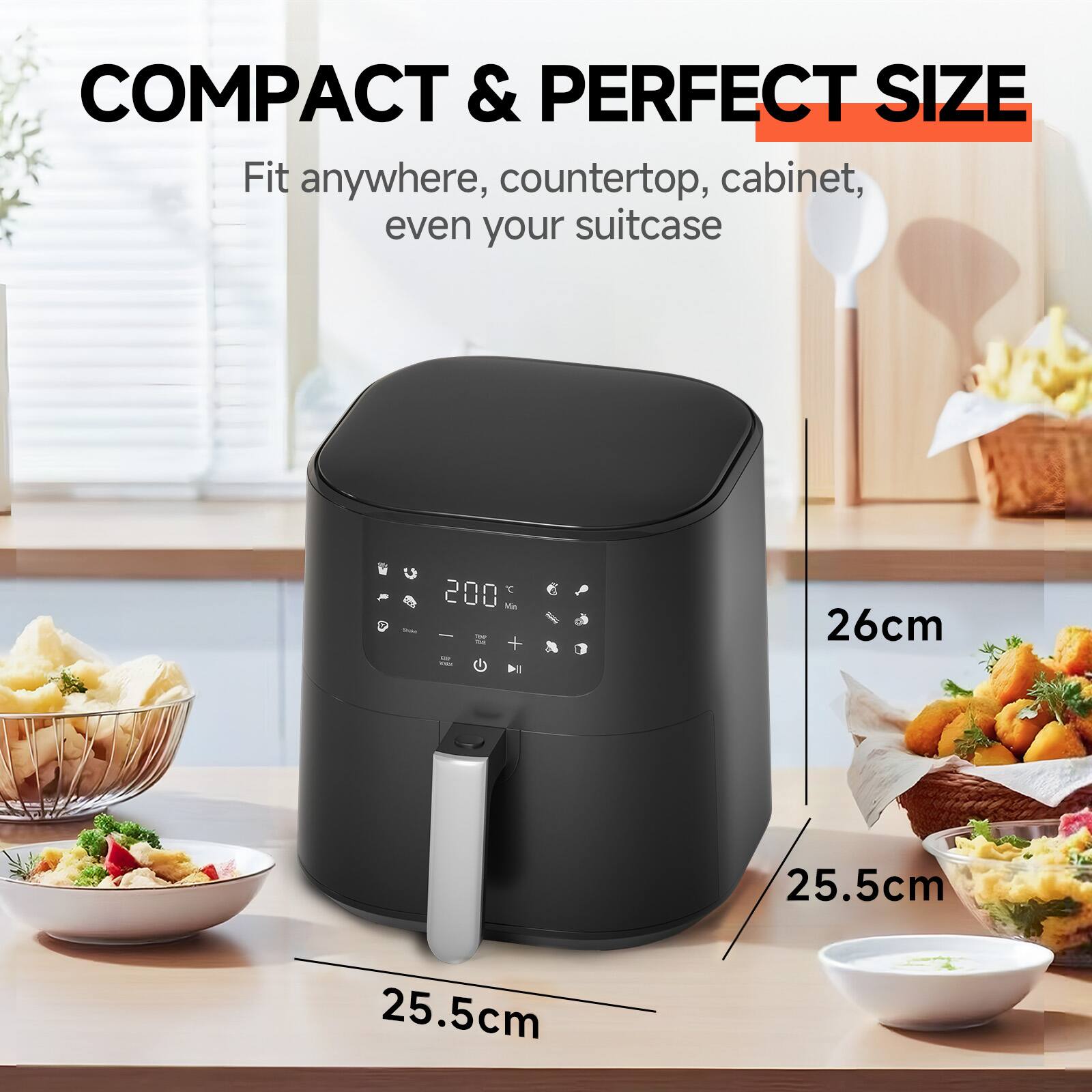 COMPACT & PERFECT SIZE  
Fit anywhere, countertop, cabinet, even your suitcase  

26cm  
25.5cm  
25.5cm