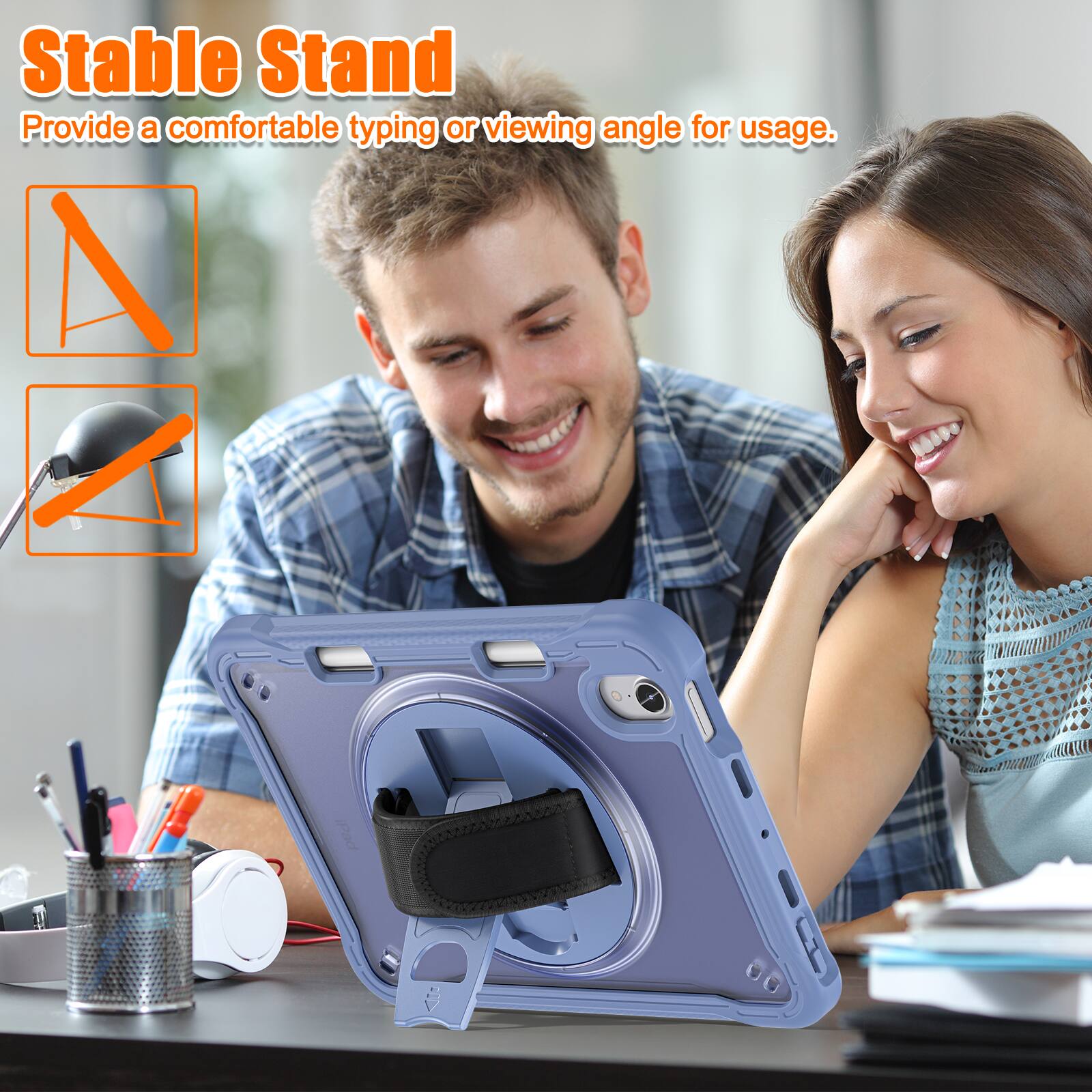 Stable Stand  
Provide a comfortable typing or viewing angle for usage.