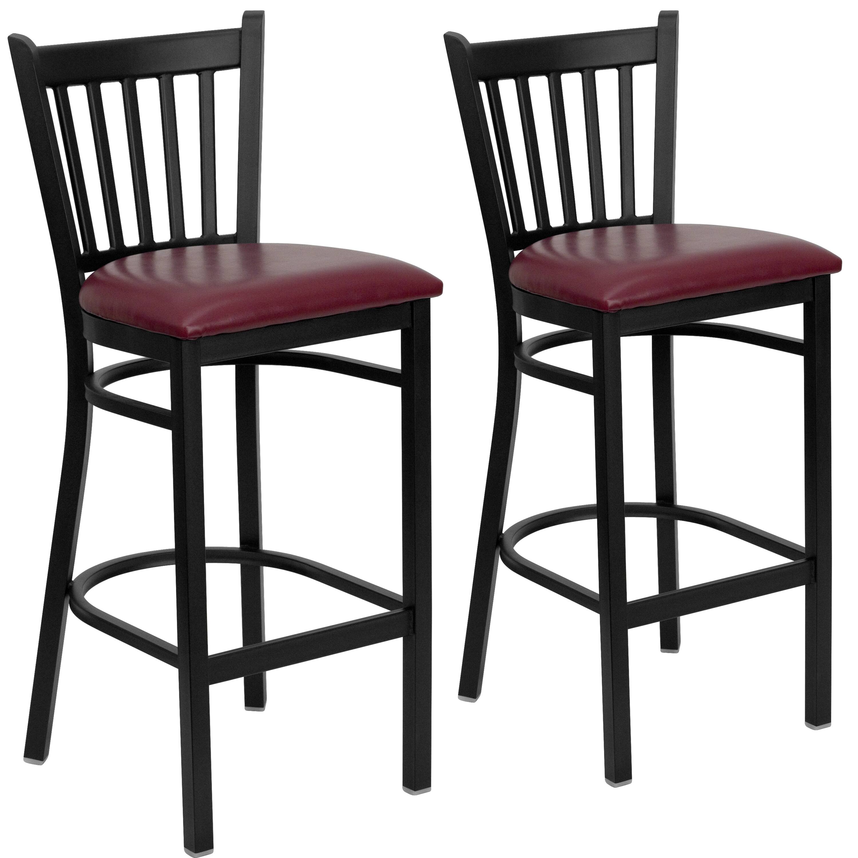 Burgundy Vinyl Seat/Black Metal Frame