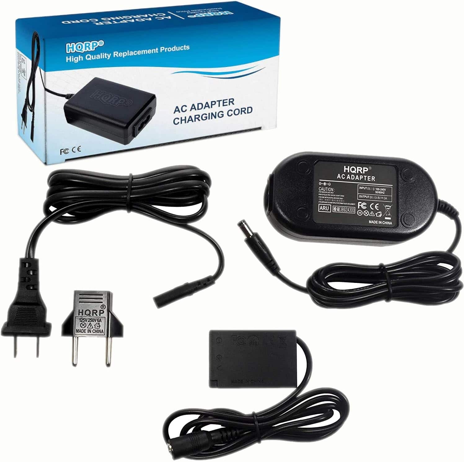 HQRP - AC Adapter for Canon ACK-E18 EOS R50 R100 R8 R10 RP 200D 250D 750D 760D 800D 77D Rebel SL2 SL3 T6i T6s T7i Camera
