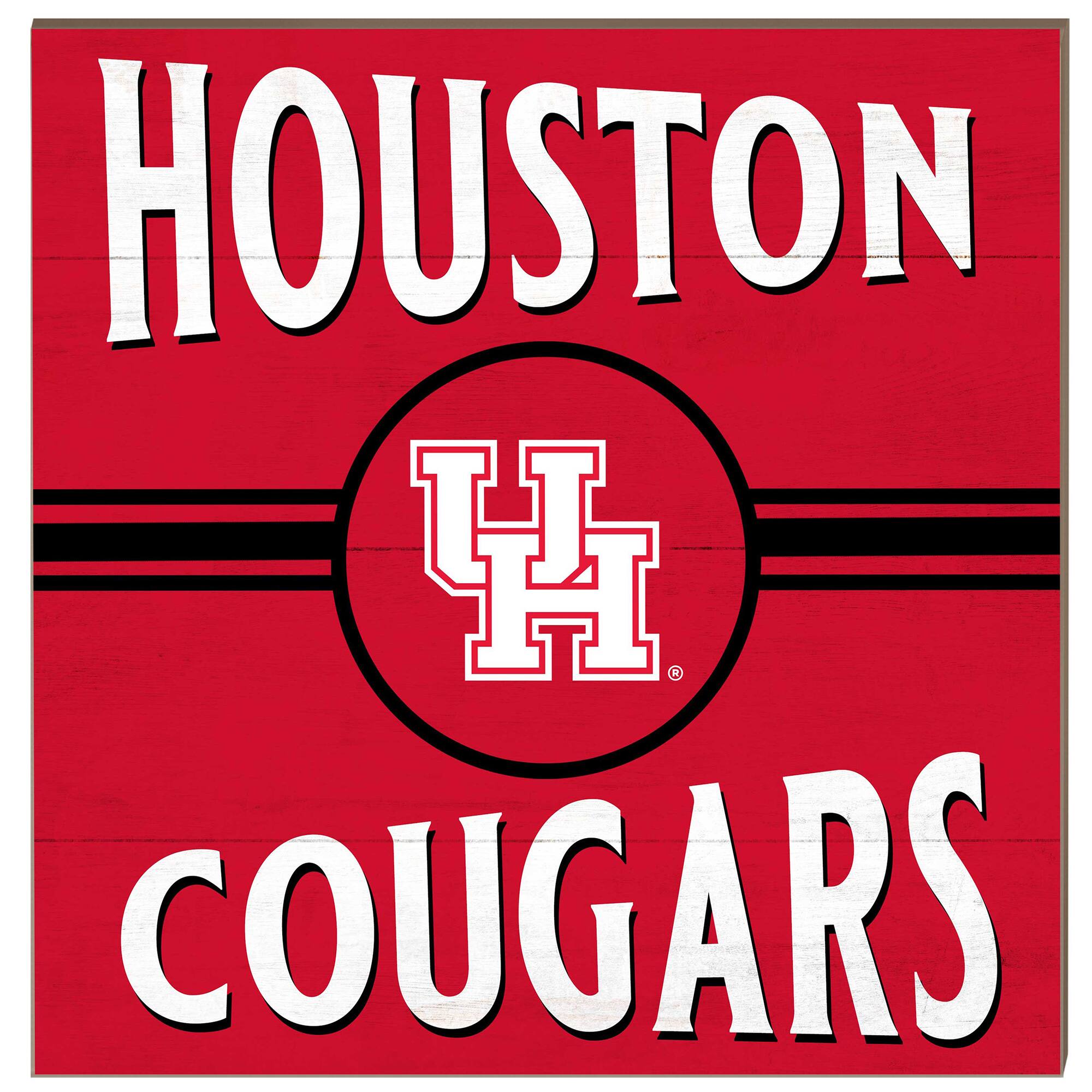 Houston Cougars 10'' x 10'' Retro Team Sign