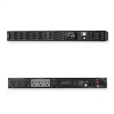 Front. CyberPower - Smart App Sinewave PR750LCDRT1U 750VA Pure Sine Wave 1U RT LCD UPS - Black.