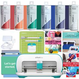 Cricut - Joy Cutting Machine Rainbow Vinyl, Joy Starter Tool Set, and Transfer Tape Bundle
