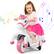 Front. Gymax - Gymax 12V Kids Ride on Unicorn Toy w/ Training Wheels Music One-button Start Horse Toy Pink - Pink.