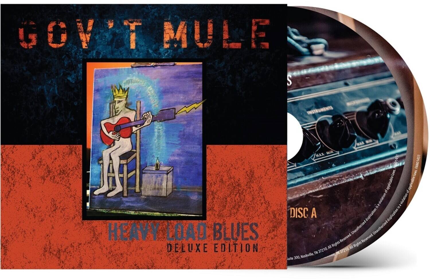 GOV'T MULE

HEAVY LOAD BLUES  
DELUXE EDITION

DISC A

PA01451  
FAN01451

laws applicable of violation est a - is DISC A duplication Unauthorized Reserved. All Rights Reserved. TN 37210. Suite 300, Nashville, TN 37210.
