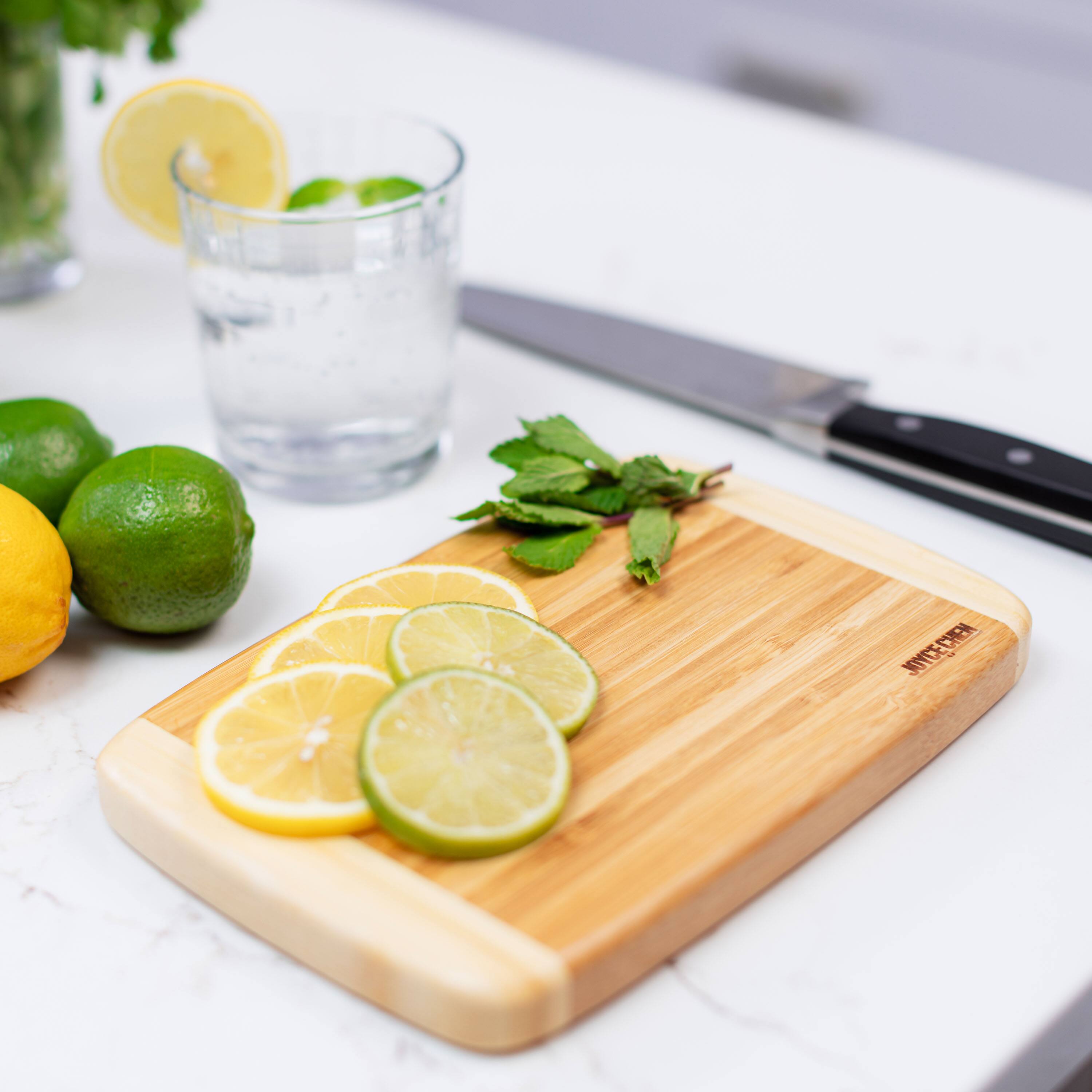 Alt View 1. Escali - Joyce Chen Small Burnished Bamboo Cutting Board, 6x9 Inches - Natural.