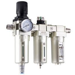 VEVOR - Air Compressor Filter Regulator, 1/2" NPT 3-Stage 5μm & 0.3μm & 0.1μm Air Drying System with Micron Filters - Champagne