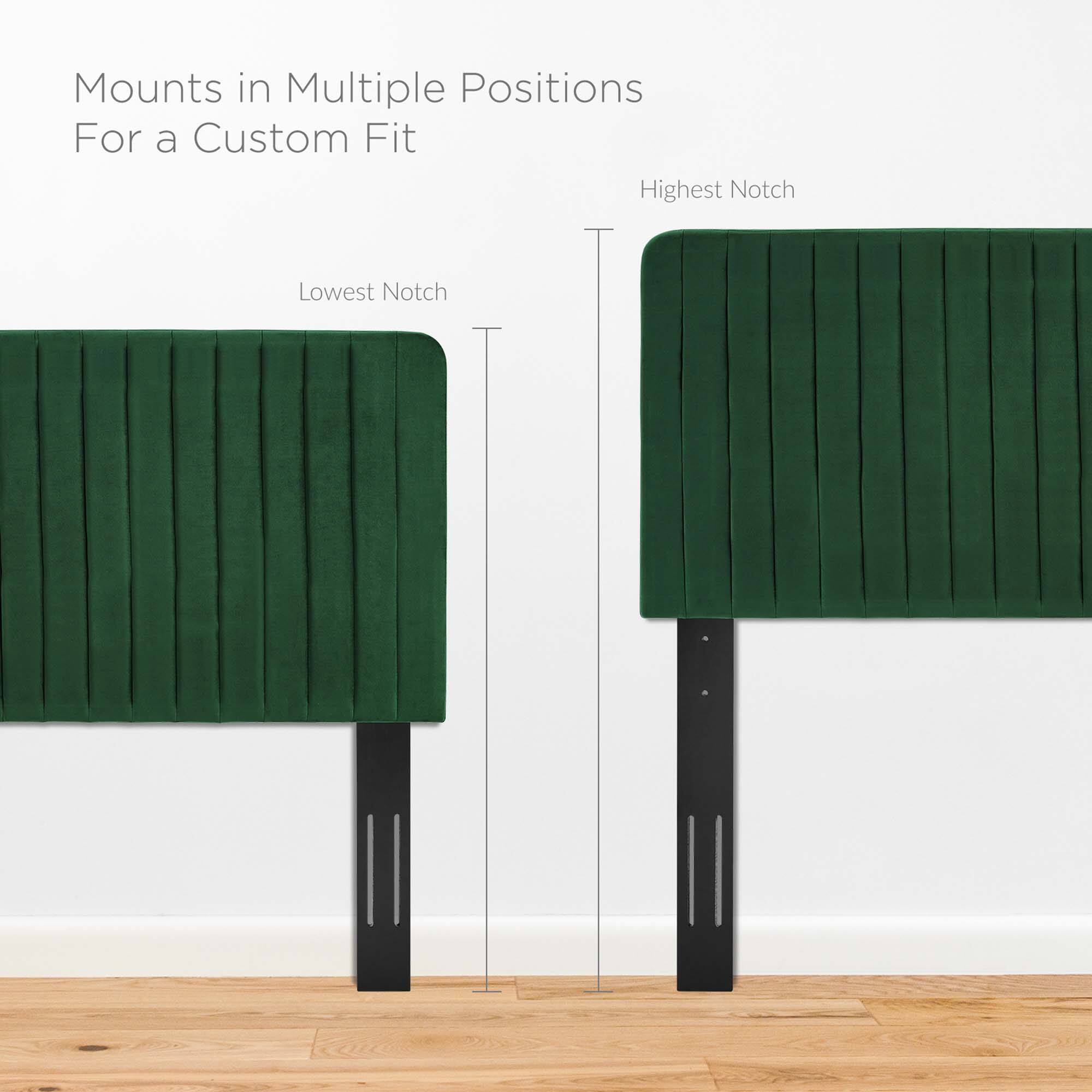 Mounts in Multiple Positions  
For a Custom Fit  

Lowest Notch  
Highest Notch