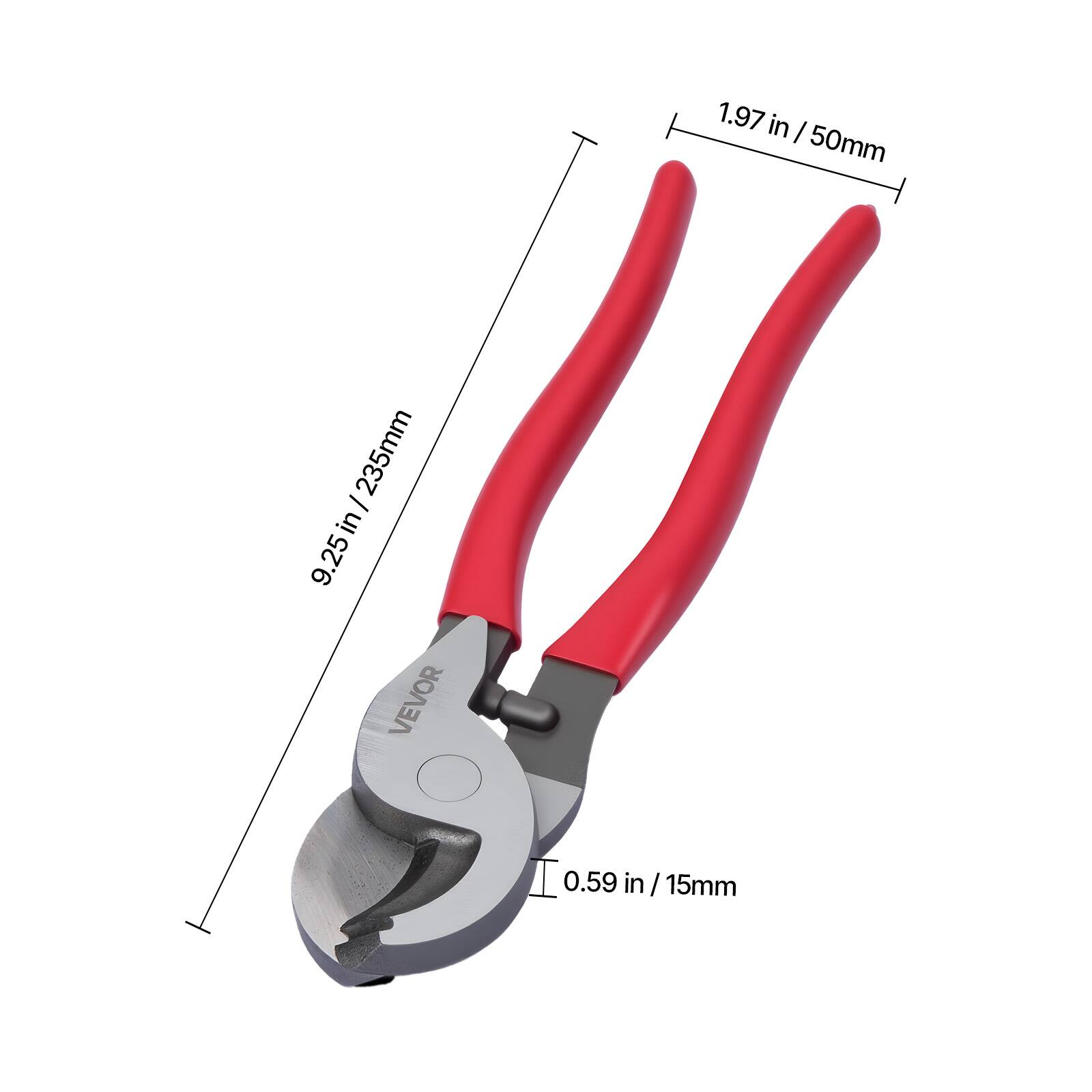 1.97 in / 50mm  
9.25 in / 235mm  
0.59 in / 15mm