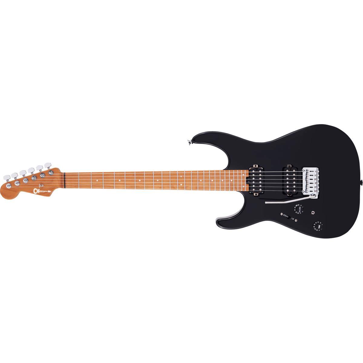 Alt View 1. Charvel - Charvel Pro-Mod DK24 HSH 2PT CM Electric Guitar - Gloss Black, Left-Handed.