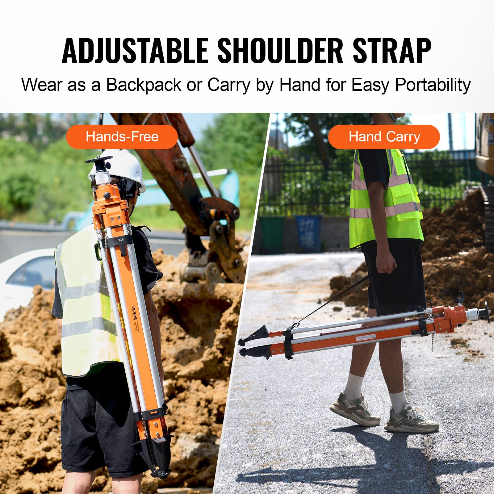 ADJUSTABLE SHOULDER STRAP  
Wear as a Backpack or Carry by Hand for Easy Portability  

Hands-Free  
Hand Carry