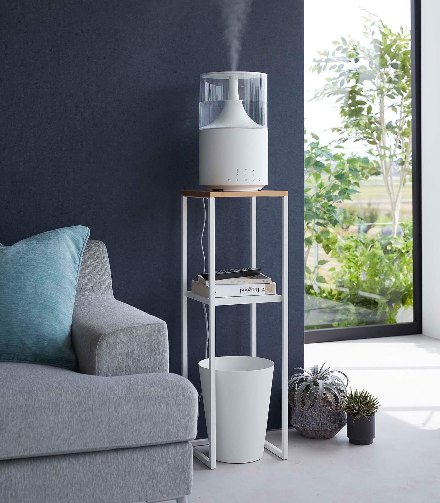Yamazaki Home - Two-Tier Display & Storage Shelf (31.5" H)  - Steel + Wood - White