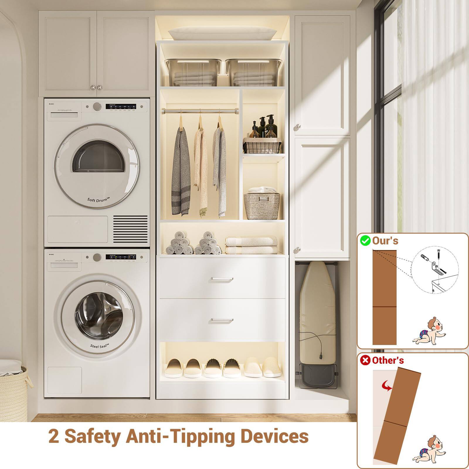 2 Safety Anti-Tipping Devices

Our's

Other's