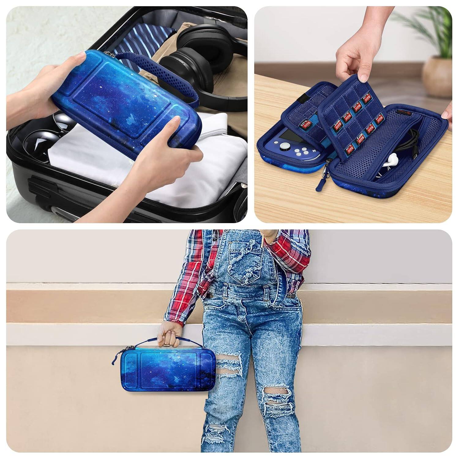 Alt View 3. Fintie - Shockproof Carrying Case for Nintendo Switch Lite 2019, Hard Shell Protective Cover, Portable Travel Storage Bag - Starry Sky.