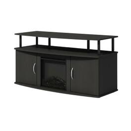 FurniFact - Electric Fireplace TV Stand with Spacious Storage for TVs up to 55 Inches - Brown