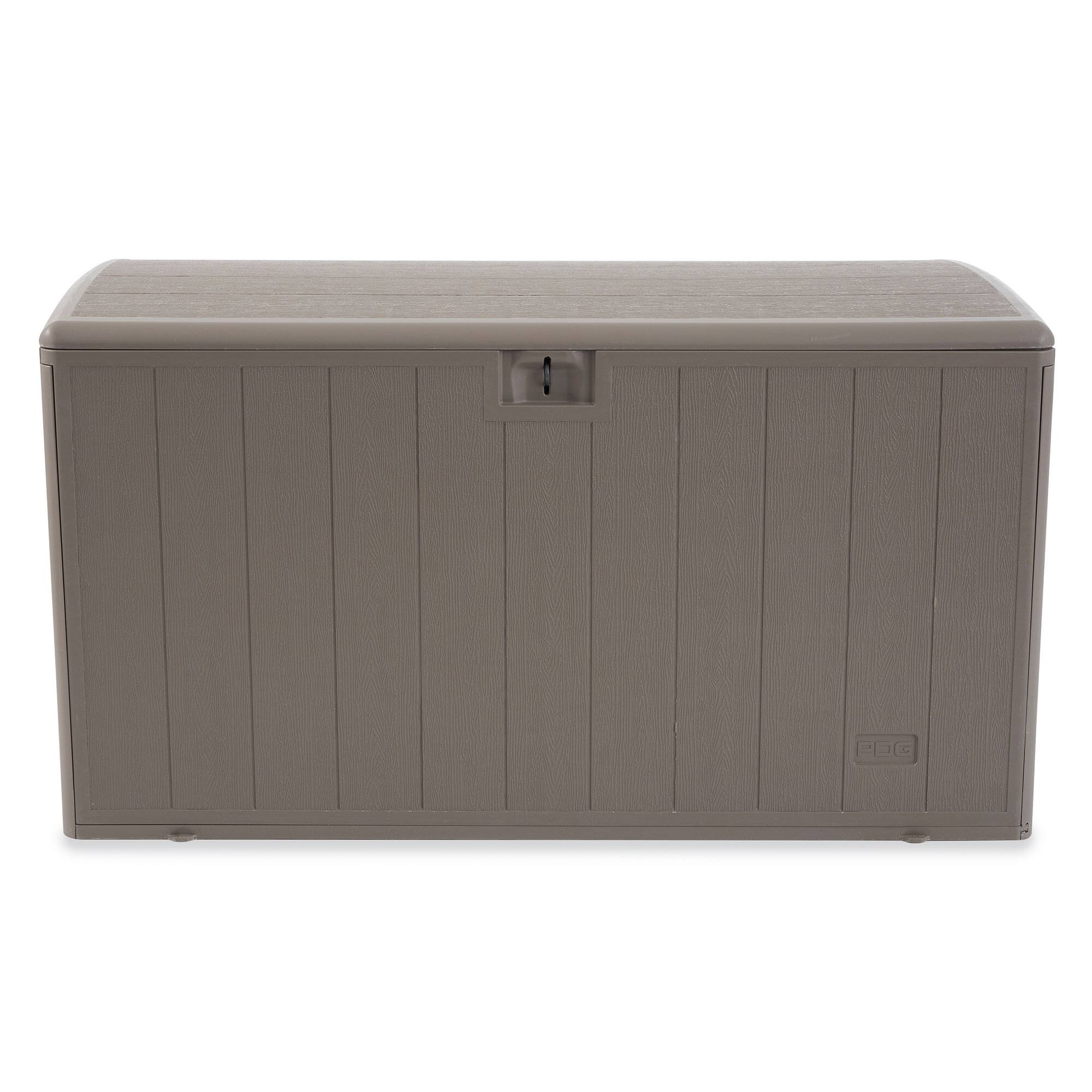 Alt View 4. Plastic Development Group - Plastic Development Group 130 Gallon Resin Outdoor Patio Storage Deck Box, Gray - Driftwood.
