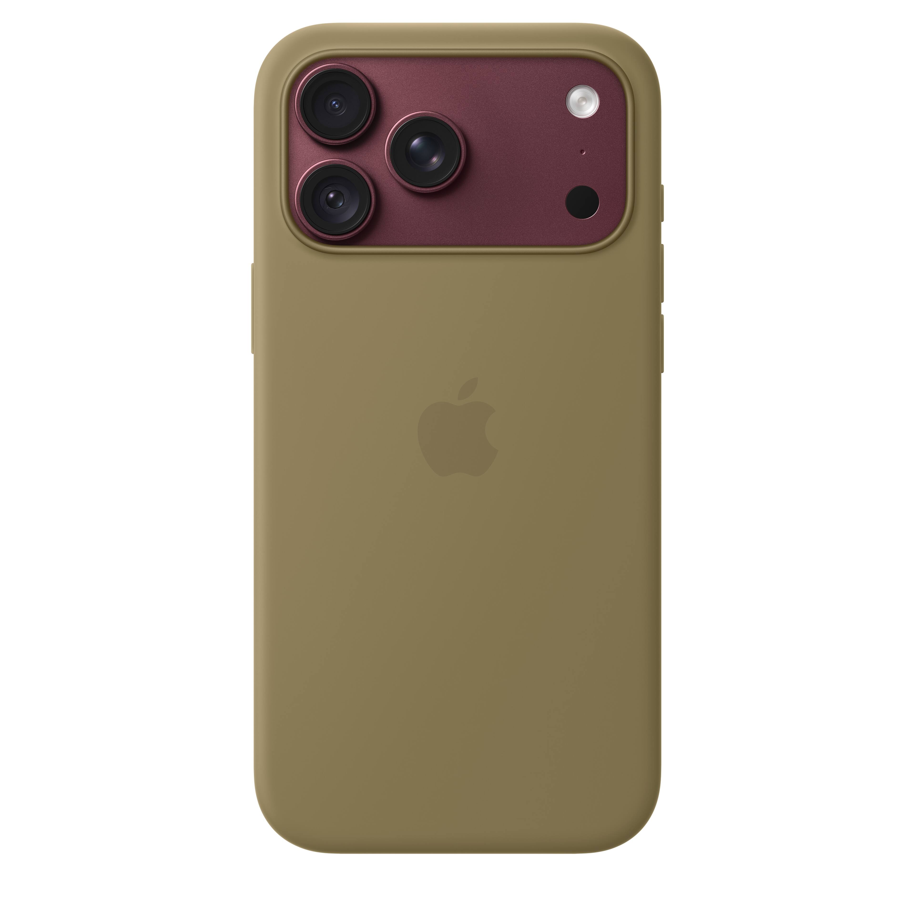 Alt View 1. Apple - iPhone 18 Pro Max Silicone Case with MagSafe - Olive.