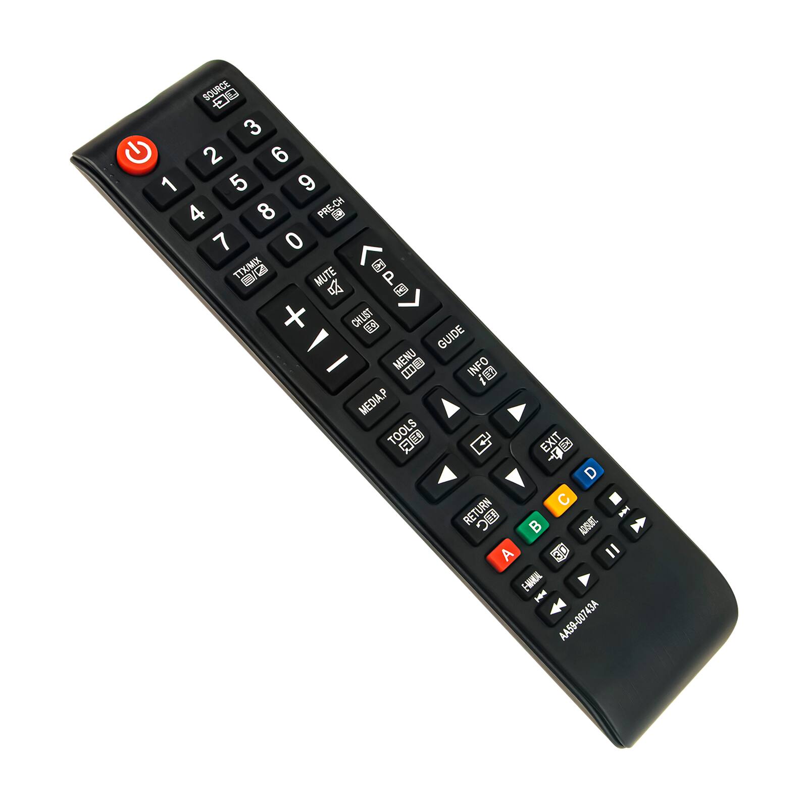 SOURCE D0 3 2 6 1 5 9 4 8 PRE-CH - 7 0 TT/I  MUTE P   + CHLIST  GUIDE - MENU M INFO iE MEDIA.P TOOLS  EXIT D C RETURN EBC B ACISUET - A B I HARKAL I 43 AA59-00743A -00 AA59