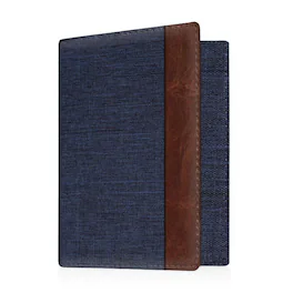 Kitcheniva - RFID Blocking Slim Passport & Credit Card Holder Wallet - Denim Indigo/Brown