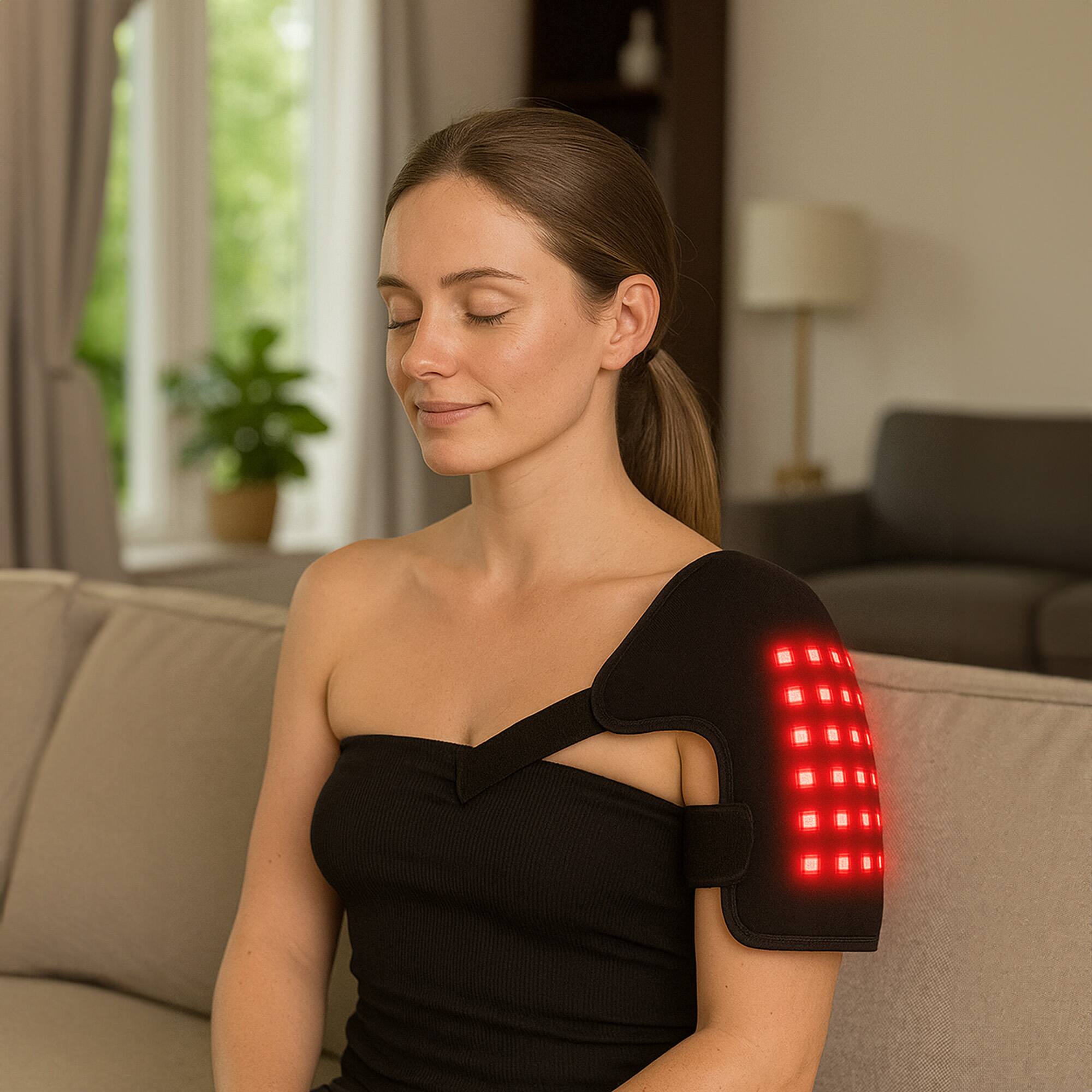 Left. Pursonic - Pursonic Red Light Therapy Shoulder Pad – Targeted Relief for Pain, Stiffness & Recovery.