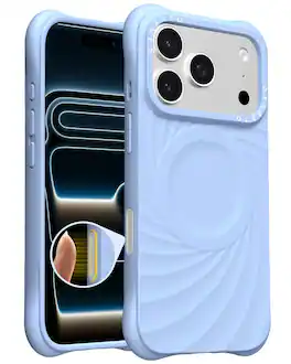Ornarto - Vortuxe for iPhone 17 Pro Max Case 6.9",Compatible with MagSafe,Sleek Liquid Silicone Phone Cover - Sky Whisper