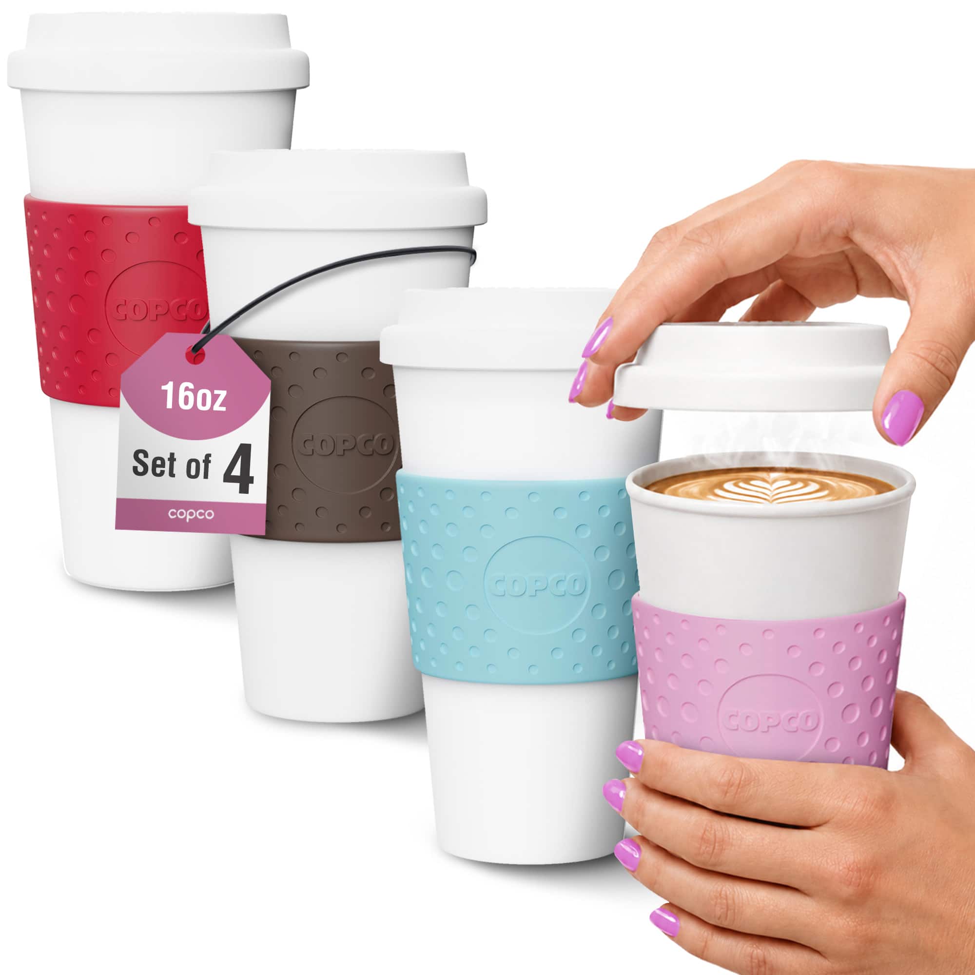Copco - Acadia Travel Mug 4-Pack, 16oz Insulated Double-Walled Plastic with Secure Lid - Pink price history on PriceWatchPro