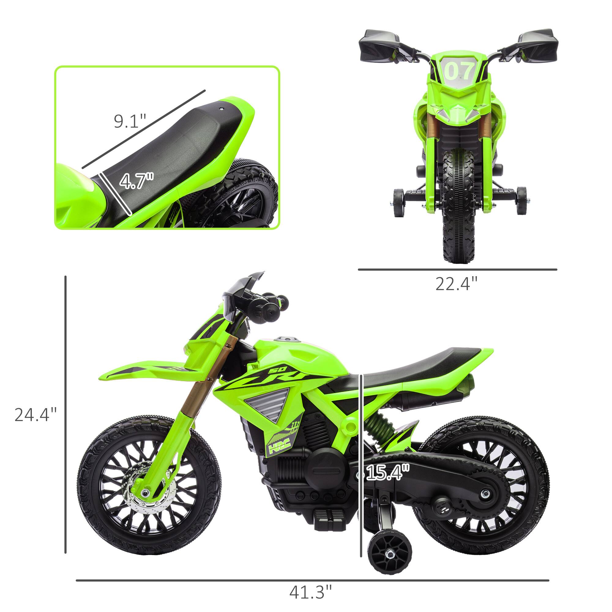 - Seat height: 9.1"
- Seat width: 4.7"
- Front wheel height: 22.4"
- Overall length: 41.3"
- Overall width: 24.4"
- Seat to ground height: 15.4"