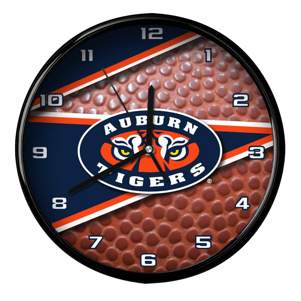 The Memory Company - Auburn Tigers 12'' Football Clock - Multicolor