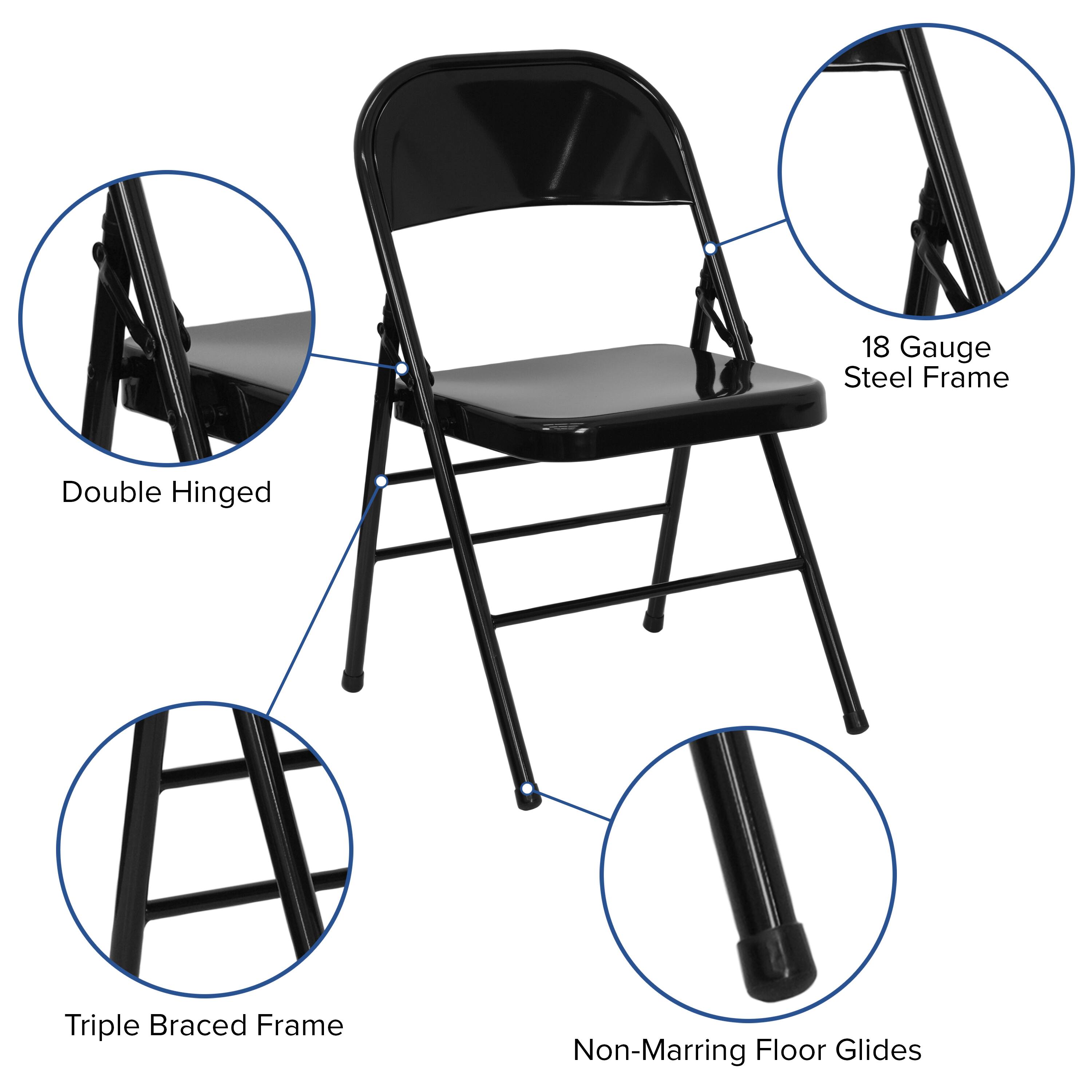 18 Gauge Steel Frame Double Hinged Triple Braced Frame Non-Marring Floor Glides