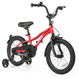 Costway - 16" Kids Bike for 4-7 Years Old Boys & Girls with Adjustable Seat Handbrake Reflectors - Red