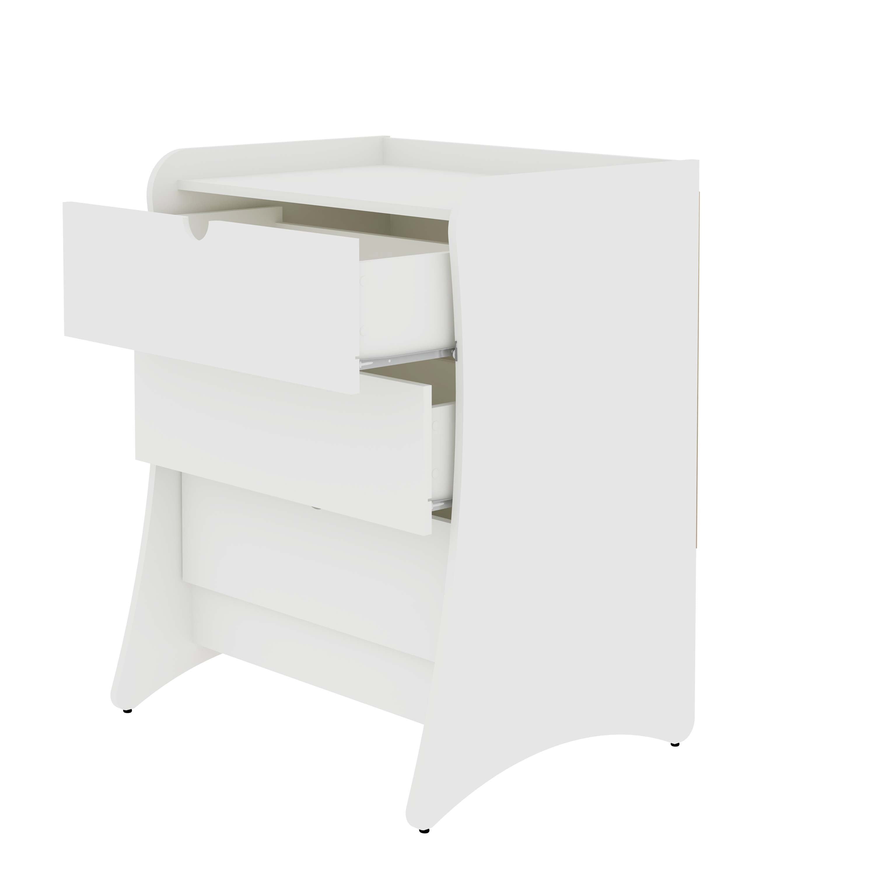 Alt View 3. Manhattan Comfort - Coney Mid-Century Modern 3-Piece Dresser Set - White.