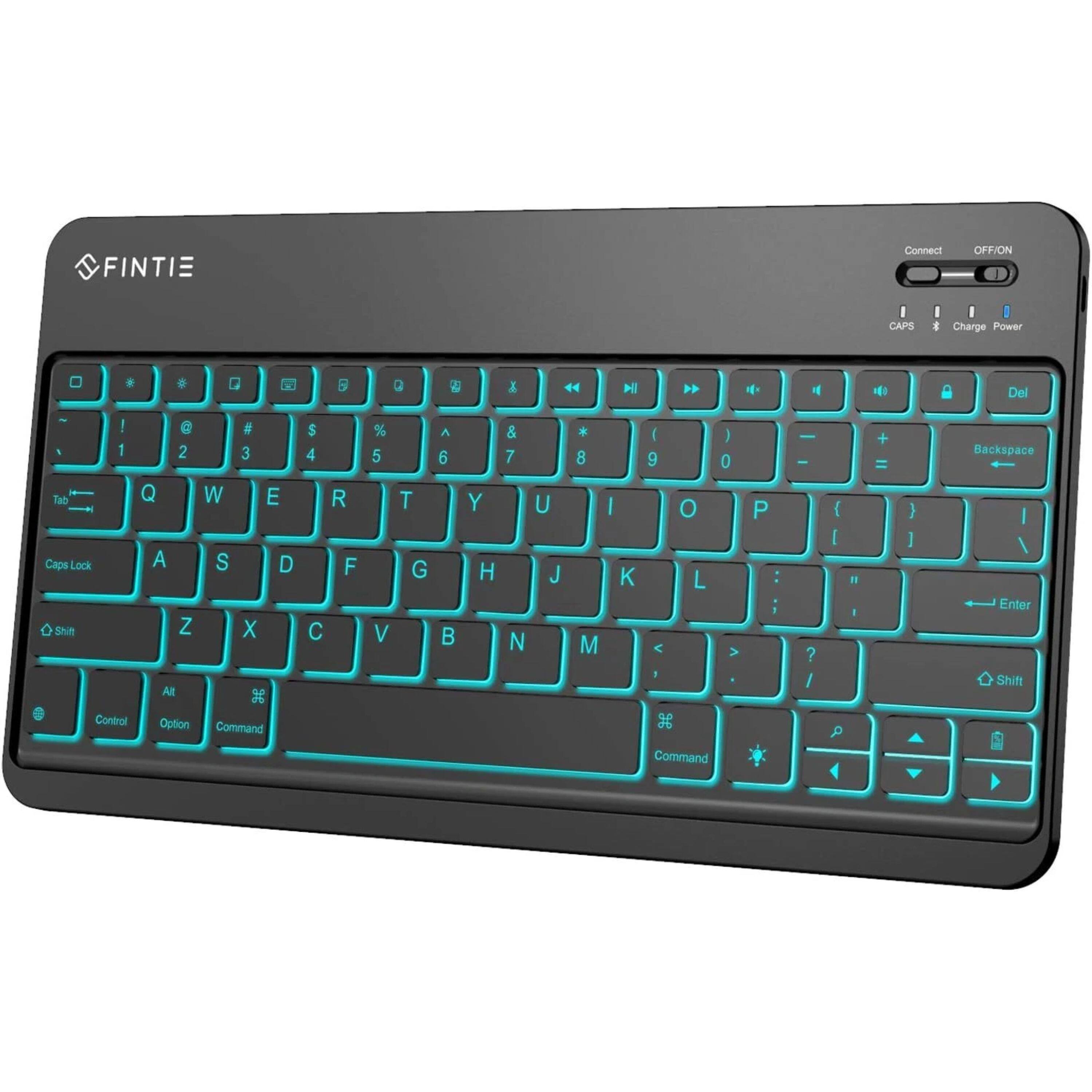 FINTIE Connect OFF/ON I CAPS I Charge Power

Q W E R T Y U I O P
A S D F G H J K L
Z X C V B N M

Tab Caps Lock Shift

Control Option Command

Backspace Enter Shift