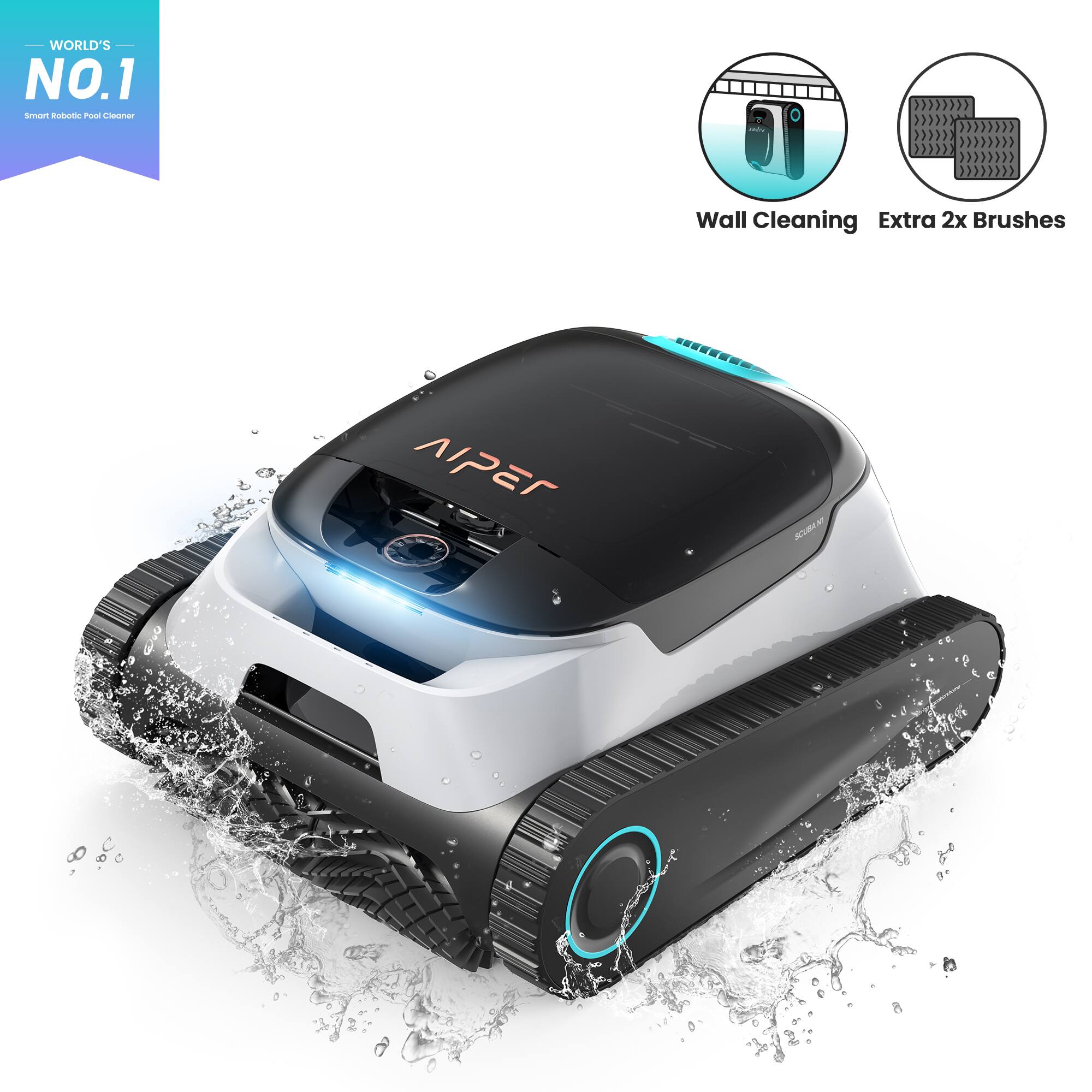WORLD'S NO.1 Smart Robotic Pool Cleaner

Wall Cleaning Extra 2x Brushes