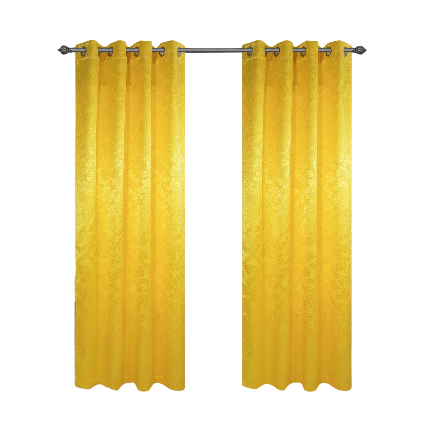Olivia Gray - 100% Polyester 200 GSM Dyson Embossed Blackout Grommet Curtain Panel 54" x 90" - Yellow