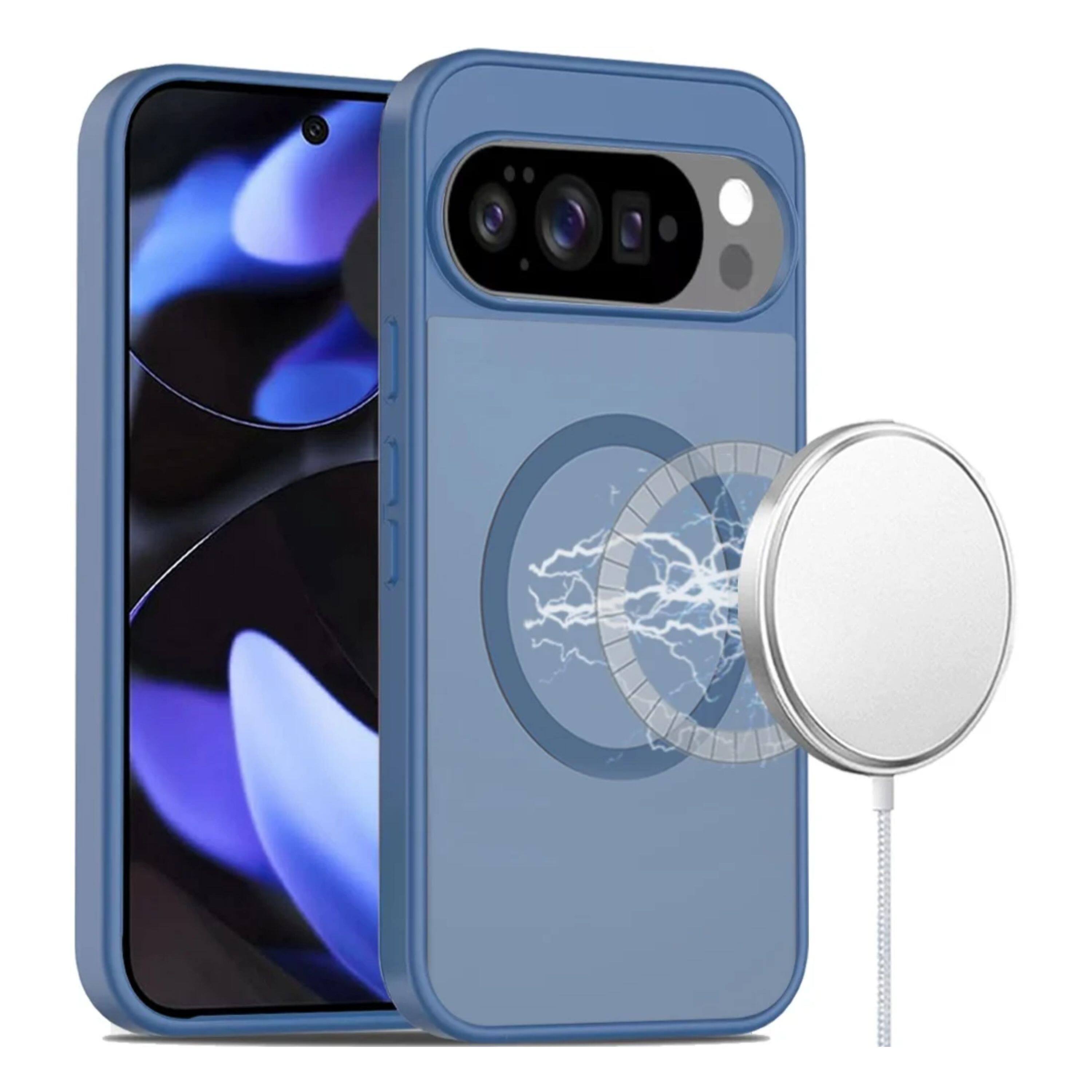 Kitcheniva - Soft Touch Translucent Magnetic Case With Tempered Glass For Google Pixel 10 / 10 Pro - Navy Blue price history on PriceWatchPro