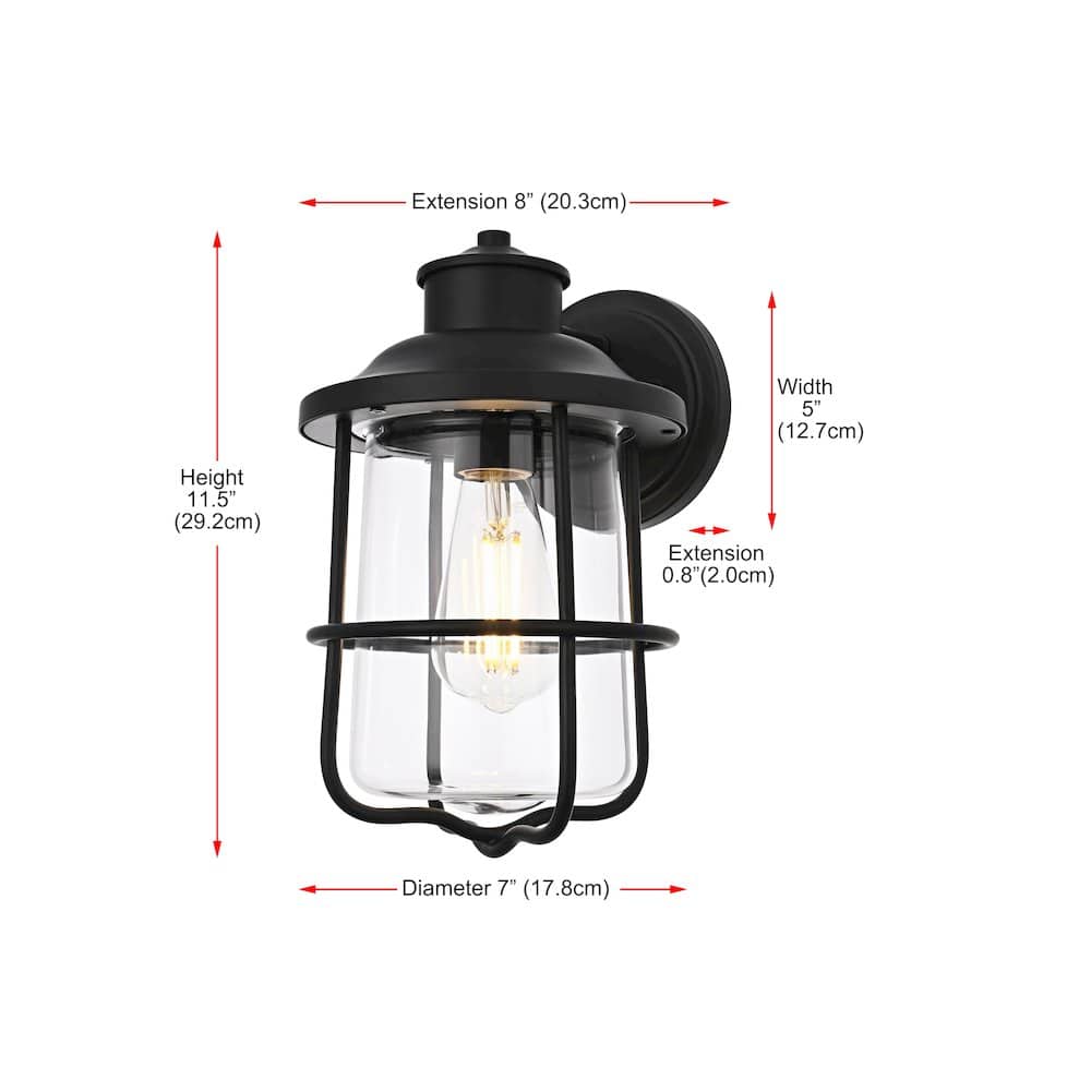 Elegant Lighting - Huxley 7 Inch Outdoor Wall Sconce In - Black price history on PriceWatchPro