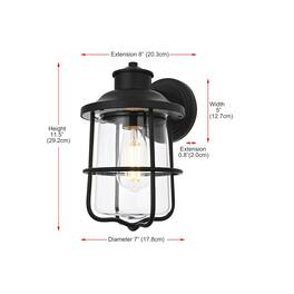 Elegant Lighting - Huxley 7 Inch Outdoor Wall Sconce In - Black