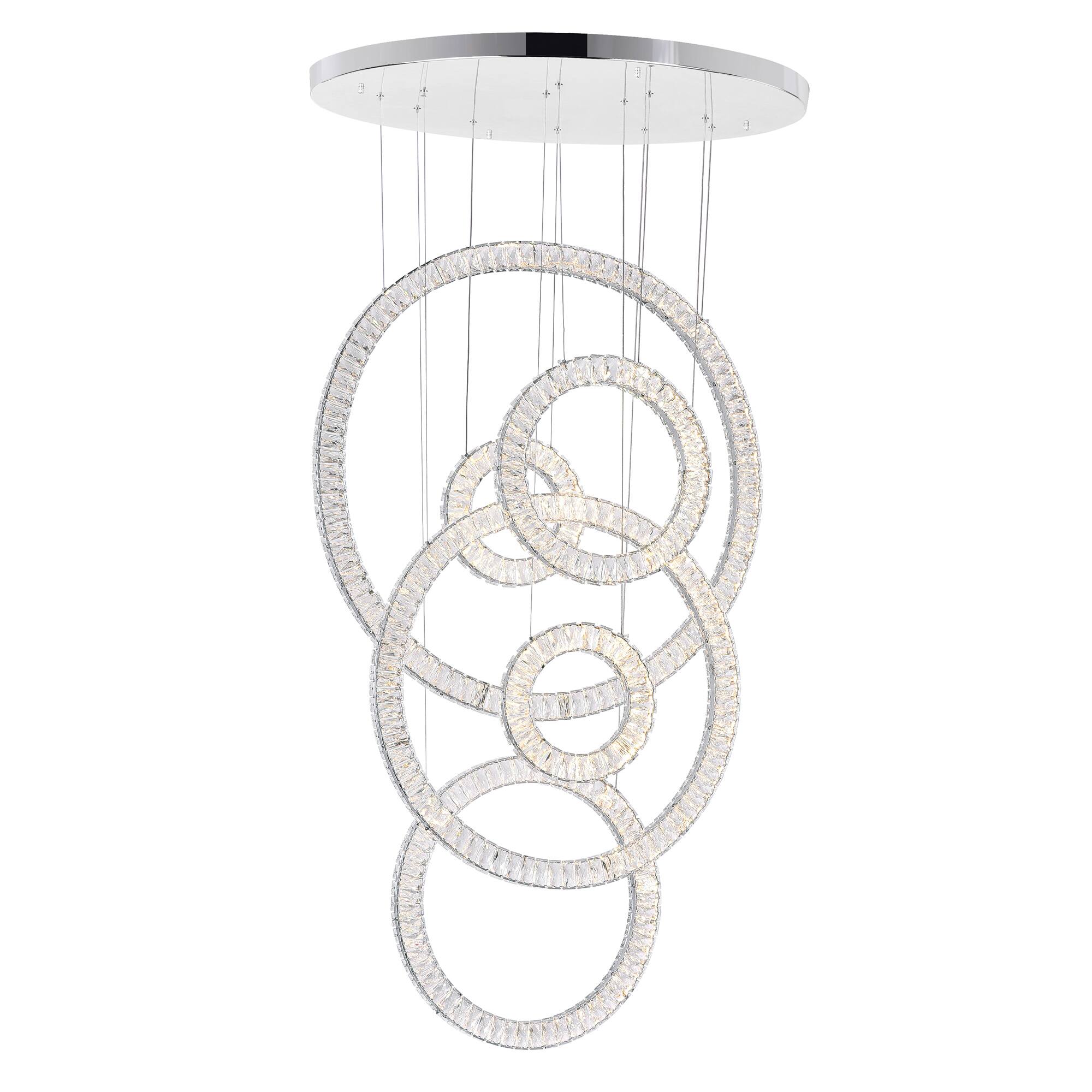 Angle. CWI Lighting - Celina LED Chandelier With Chrome Finish - Chrome.