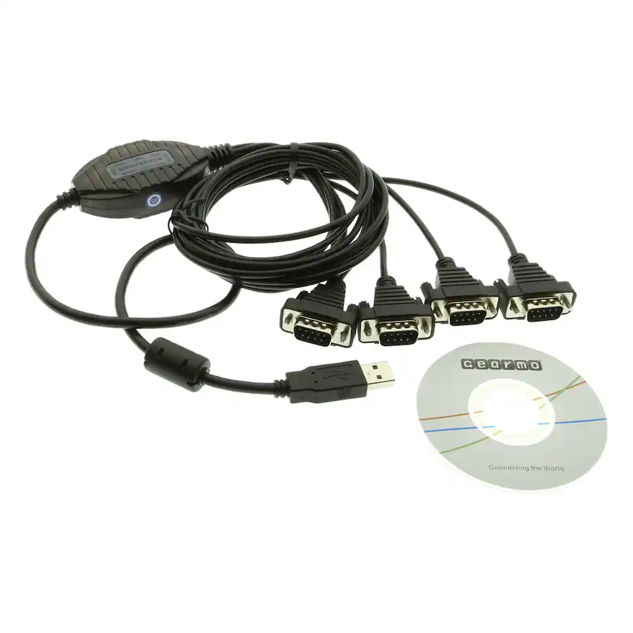 Gearmo 4 Port USB to Serial Adapter COM Retention FTDI Chipset 920K ...