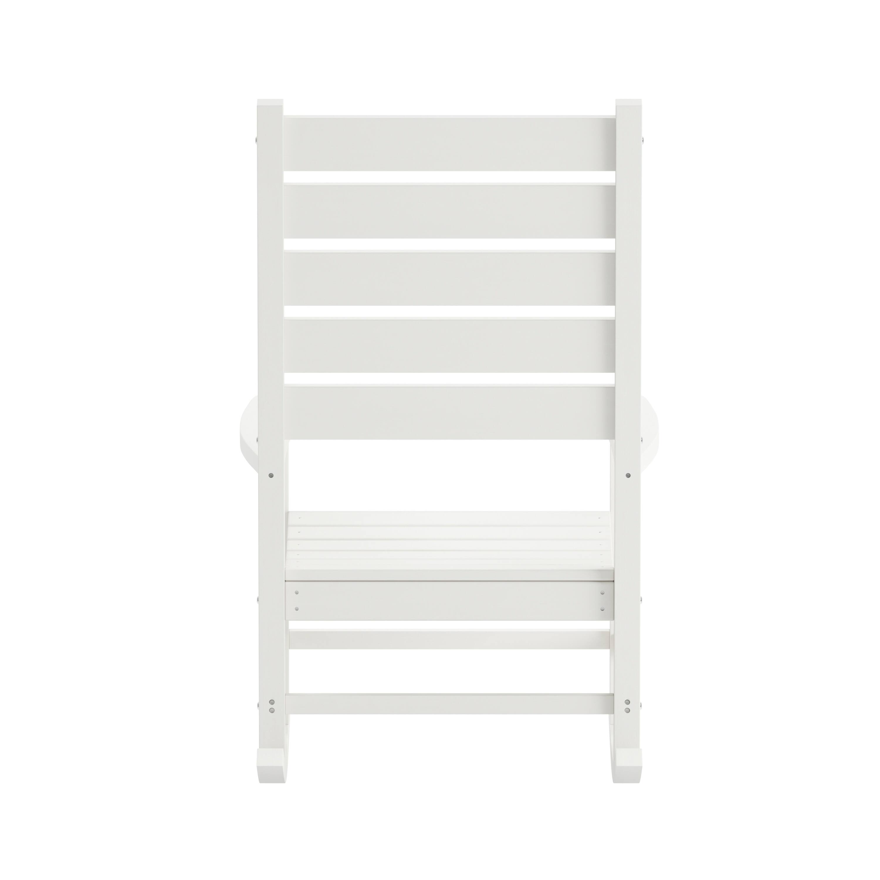 Alt View 8. Emma + Oliver - Florian Set of 2 Contemporary Rocking Chairs, All-Weather HDPE Indoor/Outdoor Rockers - White.